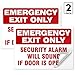 (2 Pack) Emergency Exit Only Sign, Self Adhesive 7 X 10inches 4 Mil Sleek Vinyl Decal Stickers Weather Resistant Long Lasting UV Protected and Waterproof Made in USA by Sigo Signs