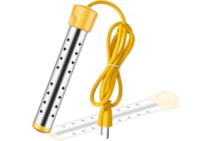 HAIYEATBNB Immersion Water Heater, Electric Submersible Water Heater with Stainless Steel Guard Cover, Portable Bucket Heater to Heat 5 Gallons of Water in Minutes