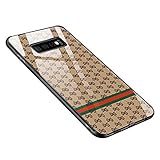 Samsung Galaxy S10 Plus Case,Luhuanx S10+ Glass Case,Tempered Glass Back Cover + TPU Frame Hybrid Shell Slim Case for S10+, Samsung S10 Plus Case(2019),Anti-Scratch Anti-Drop (Lattice)