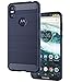 Motorola One Case, Moto One Case, Moto P30 Play Case, Asmart Shock Absorption Case Motorola One Slim Carbon Fiber Cover Flexible TPU Protective Phone Case for Motorola One/Moto P30 Play (Blue)
