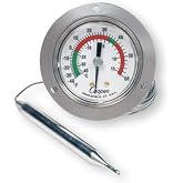 Cooper-Atkins 6142-58-3 Vapor Tension Panel Thermometer with Front Flange, Back Connect, NSF Certified, 2" Dial, 20' 4" Capillary with Bulb, -40/60&deg;F or -40/15&deg;C Temperature Range