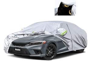 Koukou full exterior car covers 100% Waterproof, Universal Fit Toyota Camry Honda Accord Mercedes C Class etc, Waterproof All Weather for Automobiles(sedan, Maximum length 193 inches)with door zipper.