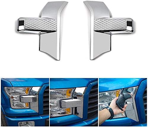 Aspeike Front Bumper Headlight&Grille Chrome Cover Trim for 15-17 Ford F150 Accessories