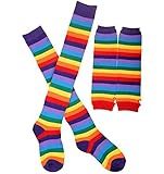 Chalier 3 Pairs Womens Long Striped Socks Over Knee Thigh High Socks Stocking