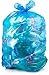 32-33 Gallon Recycling Bags Heavy Duty (MegaValue Pack 100 Bags w/Ties) Blue Recycling Bag 30-33 Gallon, Blue Trash Bag 30 Gallon - 33 Gallon Garbage Bag
