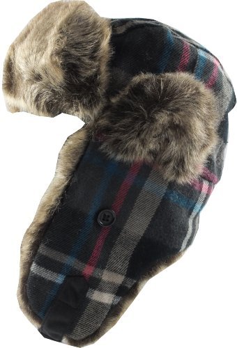 Chaos Brothers Big Girls' Gorgeous Girly Trapper Hat 58 Cm Black Plaid