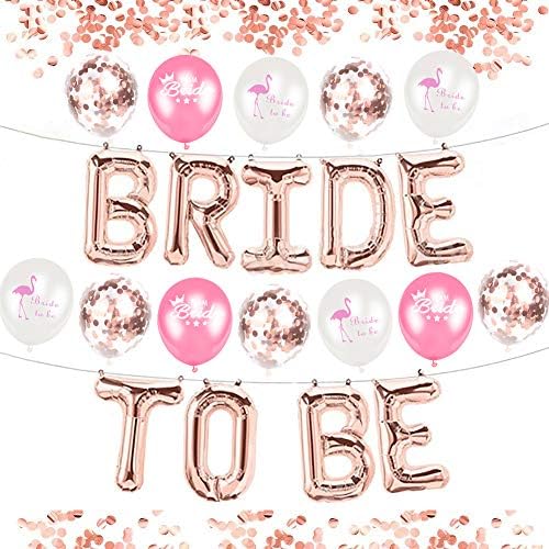 Alohar 24PCS Assorted Colour Balloons, Bride to Be Banner Foil Balloons, Latex Balloons Flamingo Confetti Balloon for Wedding, Bridal Shower, Bachelorette Party Decoration