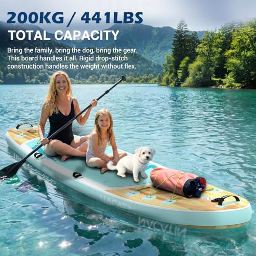 NACATIN Inflatable Stand Up Paddle Board,10'6"Upgrade Version Blow Up Paddle Boards for Adults with Premium SUP Accessories& Backpack,Adjustable Paddle,Camera Mount,Hand Pump, for Lake, River, Yoga