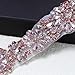 Bridal Applique Rhinestone Trim for Women Dress Belt- Princess Pink
