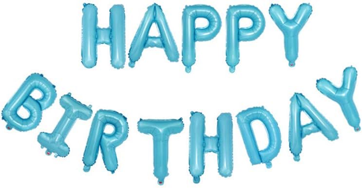 Amazon バースデーバルーンセット Gertong 16インチ Happy Birthday レター 風船 パーティーバルーン インテリア アクセサリー アルミホイル素材 飾り付け ブルー 風船 バルーン おもちゃ
