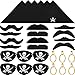 Tatuo 30 Pcs Pirates Eye Patches Captain Pirate Bandana Fake Mustache Pirate Gold Earrings Cosplay Party Costume Prop for Halloween Kid Adult Masquerade