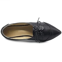 Ollio Womens Ballets Shoes Flats Enamel Pointed Toe