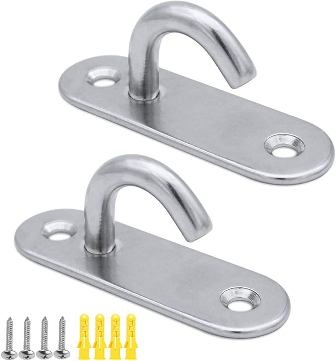 JaneYi - Ganchos de techo de acero inoxidable 304 M8, resistentes