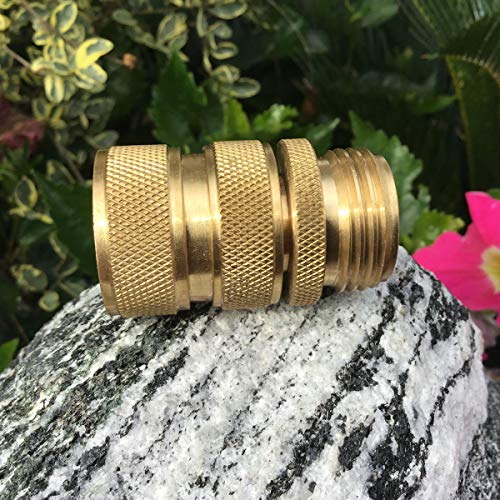 PLG Solid Brass Garden Hose Quick Connect Fittings 3/4-inch Hose Connector for Hose Nozzle,Sprinkler and Faucet