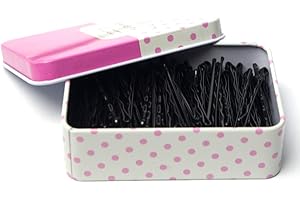 MAORULU Hair Bobby Pins Black with Cute Case, 200 CT Bobby Pins for Buns, Premium Hair Pins for Kids, Girls and Women, Great for All Hair Types, 2.16 Inch (Black)