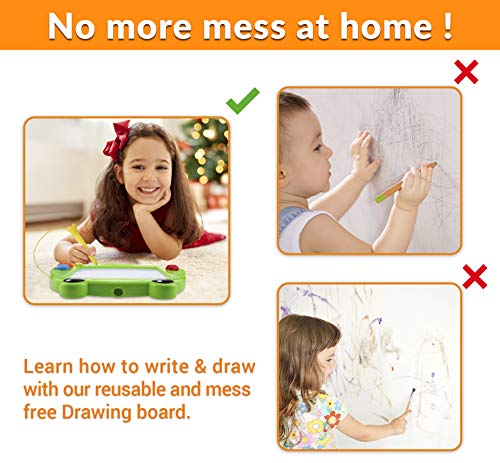 CHUCHIK Toys Magnetic Drawing Board for Kids and Toddlers. Large 15.7 Inch Magna Doodle Writing Pad Comes with a 4-Color Travel Size Sketch Doodle Board.(Frog) - Thumbnail 5