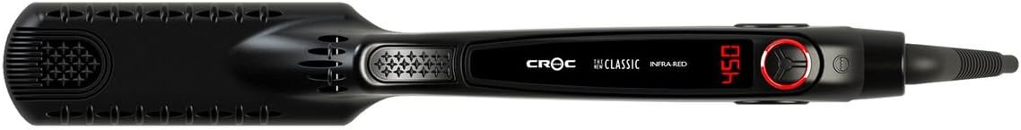CROC The New Classic 1.5 inch Black Infrared Flat Iron Hair Straightener – Ceramic Titanium Floating Plates with Comfort Handle Dual Voltage Heat Up To 450℉: Premium Beauty
