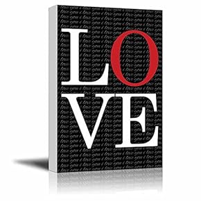 The Word Love with a Rich Black Background and The Phrase I Love You - Canvas Art Home Art - 12x18 inches