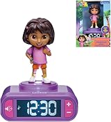 LEXIBOOK Dora Night Light Alarm Clock Purple RL800DOR with 6 Sounds