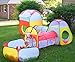 HAN-MM 5pc Play Tunnel Playhouse and Ball Pit Tents Jungle Gym for Boys, Girls, Babies, and Toddlers with Zipper Storage Case for Indoor & Outdoor Use