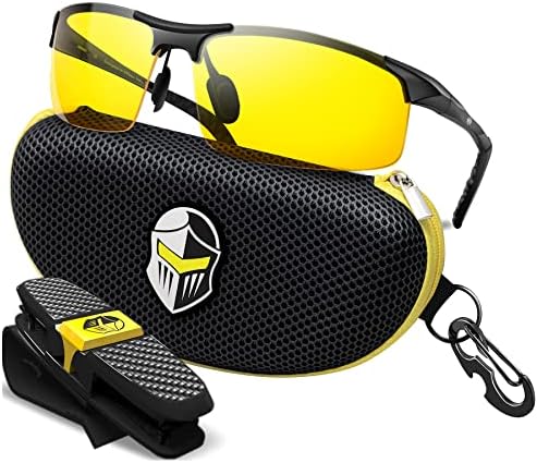BLUPOND Night Vision Glasses for Driving For Men Women Yellow