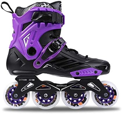 JIANXIN Inline Skates, Adjustable Roller Skates For Adults, With Light Wheels, Suitable For Men And Women, Skating, Black And Purple