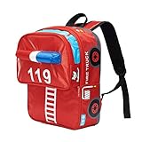 Moonwind Cool Kids Backpack Boys Girls Waterproof School Book Bag for Elementary (Red Fire Truck)