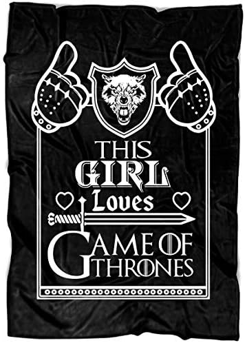 UTAMUGS Game of Thrones Soft Fleece Throw Blanket, This Girl Loves Game of Thrones Fleece Luxury Blanket (Medium Blanket (60"x50"))