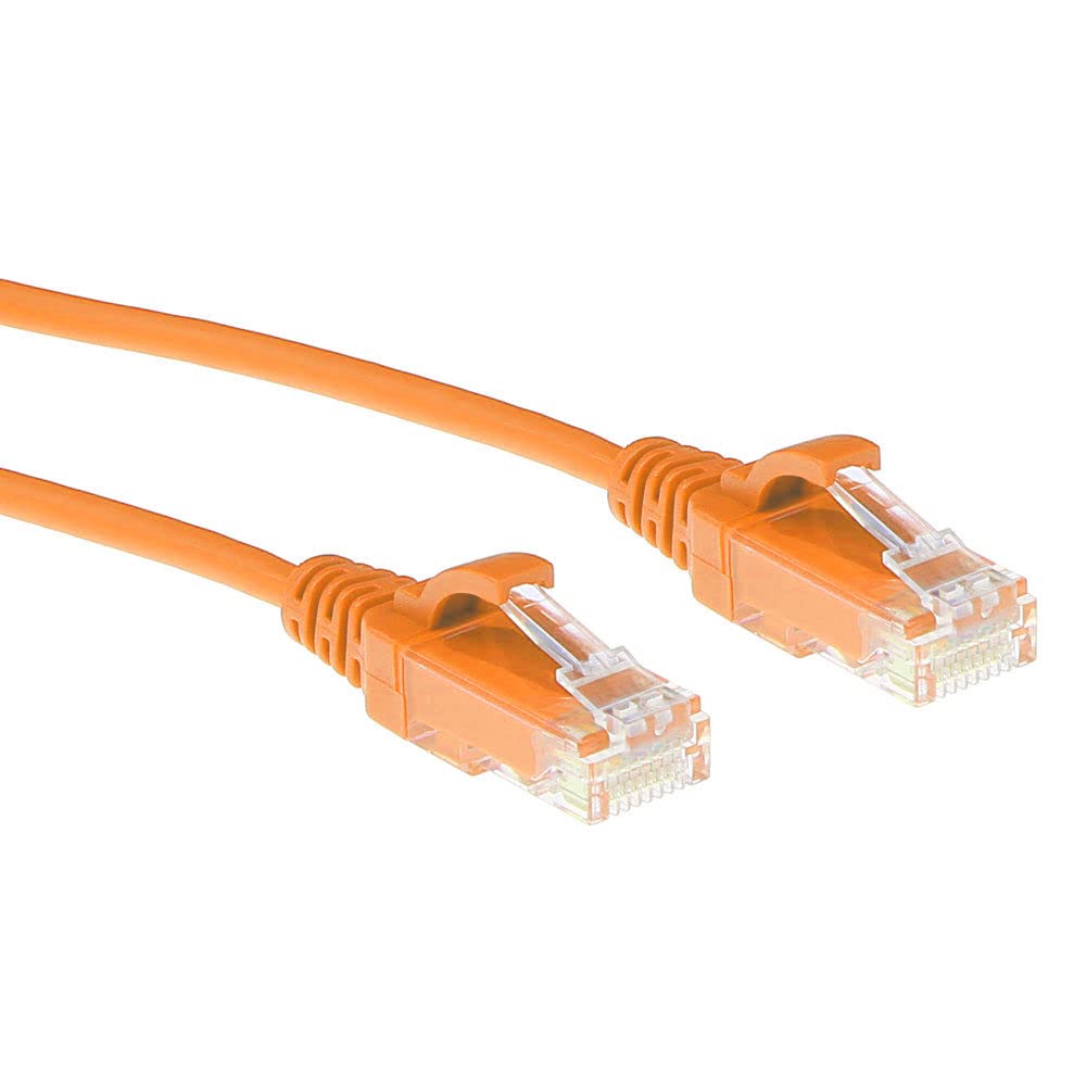 ACT Cat6 Network Cable, U/UTP LSZH LAN Cable, Thin 3.8mm Slimline, Flexible Snagless Ethernet Cable with RJ45 Connector, for Use in Data Centres, 5 Metres, Orange - DC9105 — image 1
