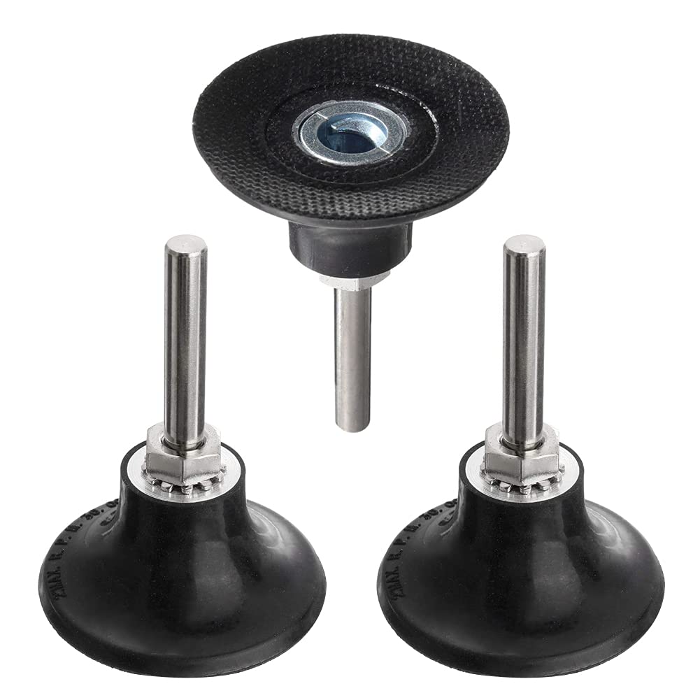 Saipor 3 Pcs 2 Inch Roll Lock Disc Pad Holder with 1/4-inch Shank Sanding Discs Holder Rotary Tool Kit Quick Change Adapter for Die Grinder Accessories for Polishing, Sanding, Surface Preparation