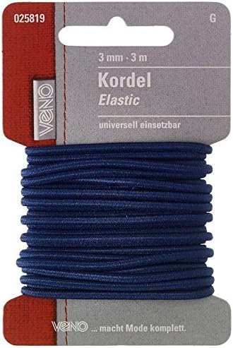 Fabrics Werning Elastic Cord SB 3.0 mm Marine Round Rubber Band Veno 025819