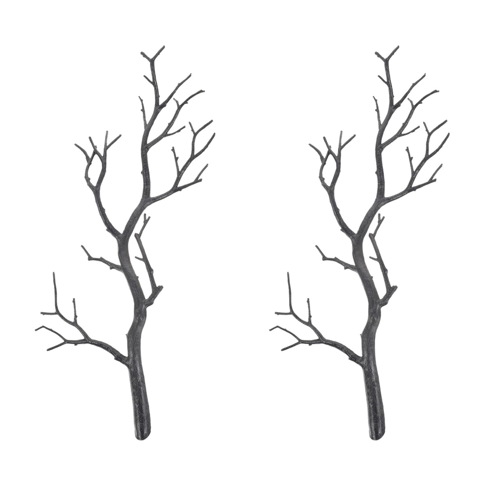 Warmhm 2pcs Artificial Tree Branch Artificial Antler Tree Branches Dried Branches Flower Vases Decorative Twigs for Crafts Decorative Tree Black Dry Branch Plastic