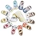 Aosler 6 Pairs Baby Anti Slip Socks with Strap,Non Skid Socks Toddler Girls Grip Socks Cute Animal Mary Jane Socks for 12-24 Months Infant