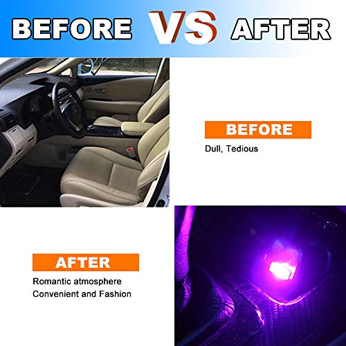image for CIIHON 2Pcs USB Car Interior Atmosphere Light RGB LED Mini Night Light