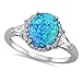 CloseoutWarehouse Oval Cubic Zirconia Halo Ring Sterling Silver (Comes in Colors)