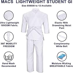 MACS Karate gi Martial Arts Elastic Drawstring