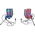 FIFINE Gaming Microphone and USB Mic, Computer Streaming Microphone for Mac OS/Windows, AmpliGame Condenser PC Cardioid Mic with RGB for Video Vocal Recording Twitch Discord, Gamer-Blue/Red （A6B+A6R）