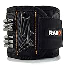 RAK Magnetic Wristband with Strong Magnets for Holding Screws, Nails, Drill Bits - Best Unique Tool Gift for Men, DIY Handyman, Father/Dad, Husband, Boyfriend, Him, Women (Black)