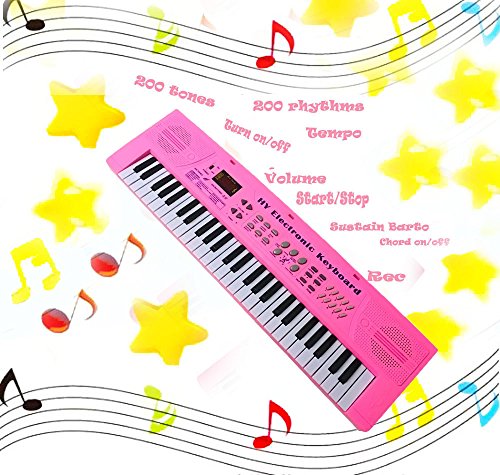 Keyboard Piano for Fresh Household 54 Keys Electronic Musical Instrument with Microphone and MP3 Input for Christmas Birthday Gift