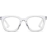 Peepers by PeeperSpecs Women's to The Max Square Blue Light Blocking Reading Glasses, Clear, 49 + 2