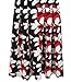 oxiuly Women's Elegant Floral Flare Knee Length Vintage Dress Evening Dinner Party Casual Swing Dresses with Pockets OX336 (S, Black + Red)