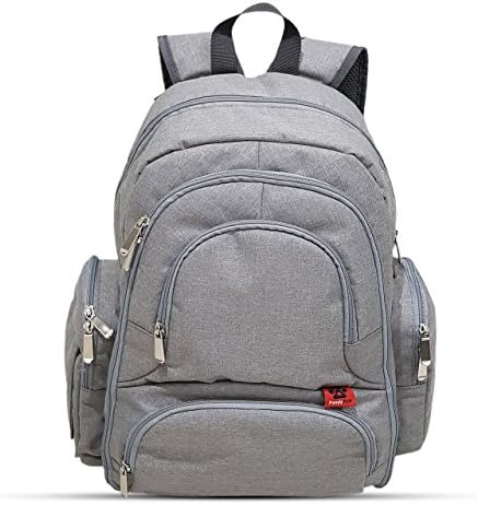 Baby Diaper Backpack Bag With Changing Pad &amp; Stroller Straps | Comfy Padded Shoulder Straps, Spacious Compartments &amp; Insulated Pockets | For Baby Showers, Travel, Mom, Dad, Boys &amp; Girls (Grey)