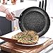 Skillets Nonstick Frying Pans, 11 inch Omelette Pan 430 Stainless Steel Deep Chef's Sauté Opening Skillet, Induction Wok Bottom Kitchen Cookware Dishwasher Safe Oven Safe/Gift Box Included