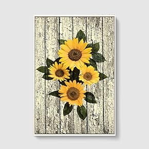 Framed Canvas Home Artwork Decoration Vintage Wood Canvas Wall Art for Living Room, Bedroom - 16x24 inches