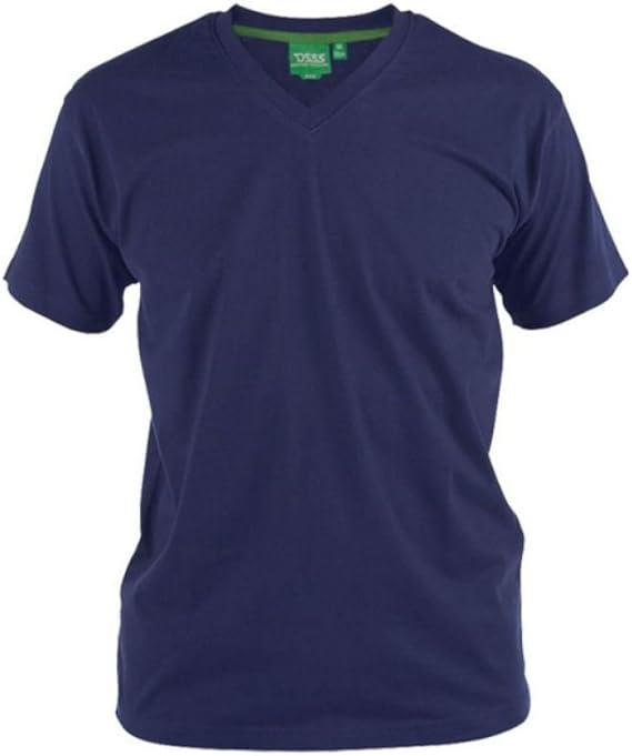 Duke Men's D555 Signature V-Neck T-Shirt-Blue-5XL: Amazon.co.uk: Clothing