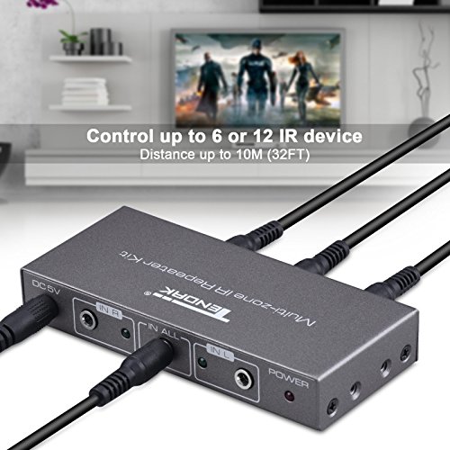 IR Repeater, Tendak IR Remote Control Extender Emitter Kit for Cable Box, Home Theater, Xbox One, Roku, Nvidia Shield and All IR Controlled AV Devices (6 Input 3 Output) - Thumbnail 4