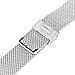 for Fossil Gen 4 Q Venture HR/Gen 3 Q Venture Watchband, TRUMiRR 18mm Watchband Milanese Loop Stainless Steel Band Strap for Huawei Watch, Huawei Fit Honor S1, Withings Activite/Steel/Pop, Silver