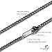 KissYan Black Stainless Steel 1.5mm to 2.5mm Rolo Cable Chain Necklace 18-30 Inch for Unisex