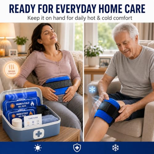 UZISUO Large Ice Pack Extra Long-Lasting Cooling, 3Pcs Reusable Cold Pack, Flexible Hot & Cold Gel Pad，Adjustable Ice Wrap for Knee, Shoulder, Ankle, Back & Neck，Post-Sport Recovery
