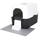 Sfozstra Enclosed Cat Litter Box: Splash Resistant Leak Resistant | Odor Control System /Pull Out Tray/Anti Tracking Step/Private Cat Space/Includes Scoop And Mat/ for Cats Up to 8 Lbs